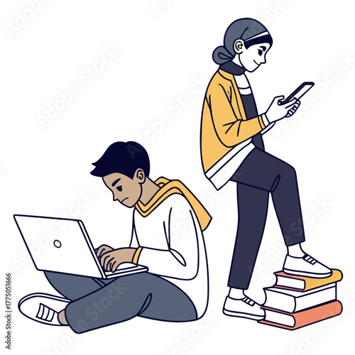 young man working on laptop