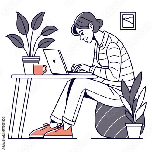 man working on laptop