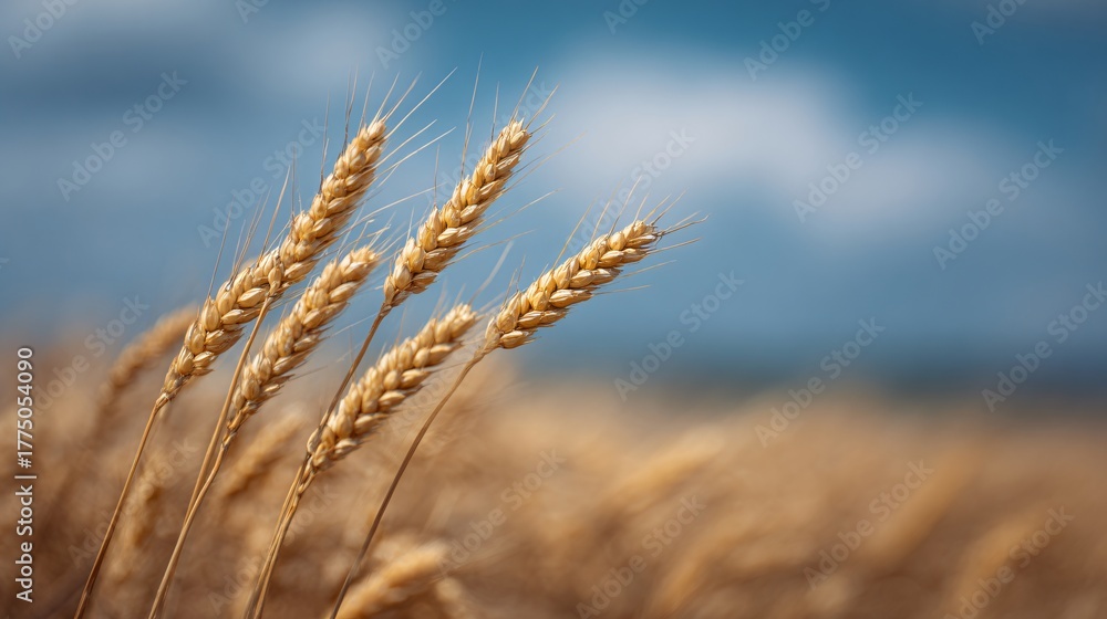 Fototapeta premium Wheat harvesting process rural fields agriculture photography nature scene close-up view growth and sustainability