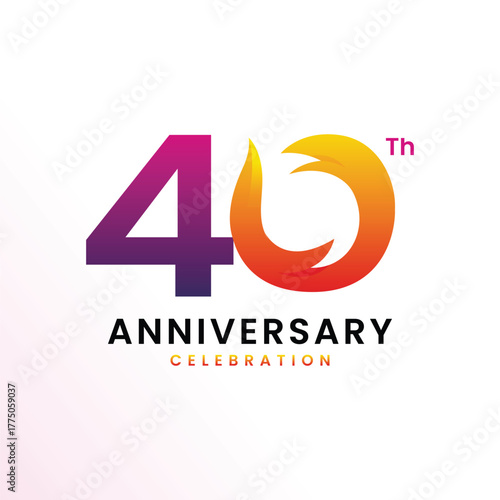 Free Download 40 Th Anniversary Celebration Modern Number design Vector Template Illustration - GFXLoad