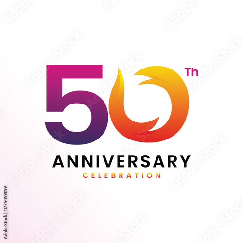 50 Th Anniversary Celebration Modern Number design Vector Template Illustration