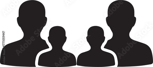 Two Parent Families Icon Perfect for Family Services Websites & Resources, Representing Support and Community with a Simple, Modern Design from a Vector Graphic