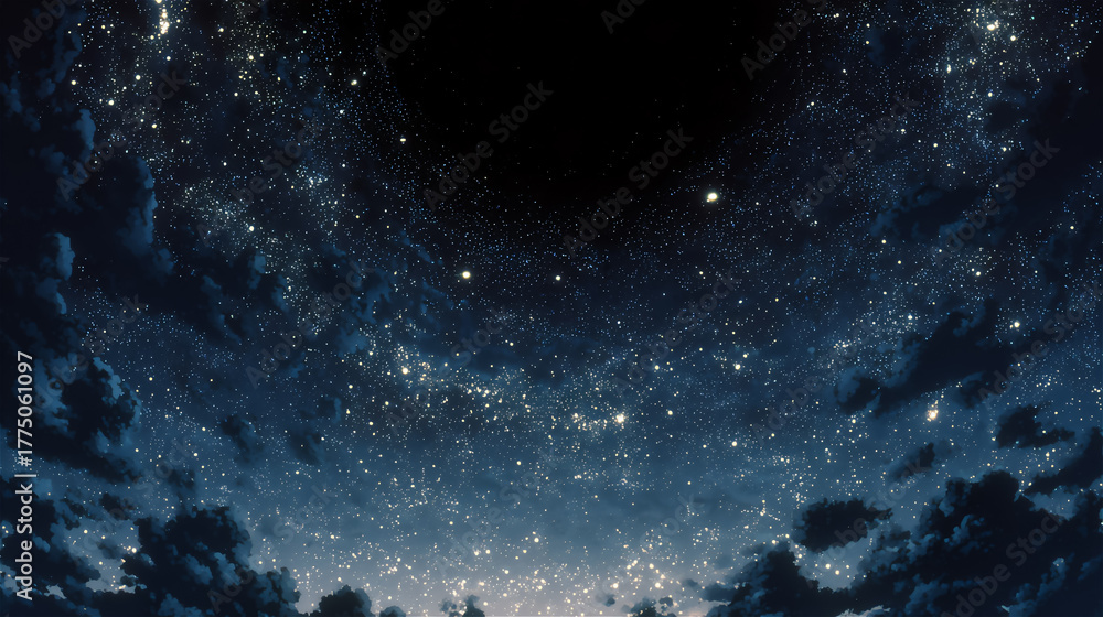 Fototapeta premium 星空と雲の美しい風景