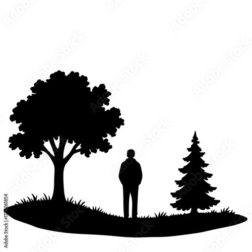 Silhouette of a person alone