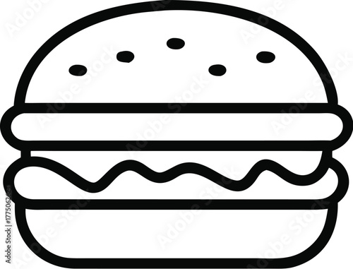 Simple outline burger icon