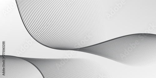 Abstract vector background with black wavy lines. black wavy line on grey background.