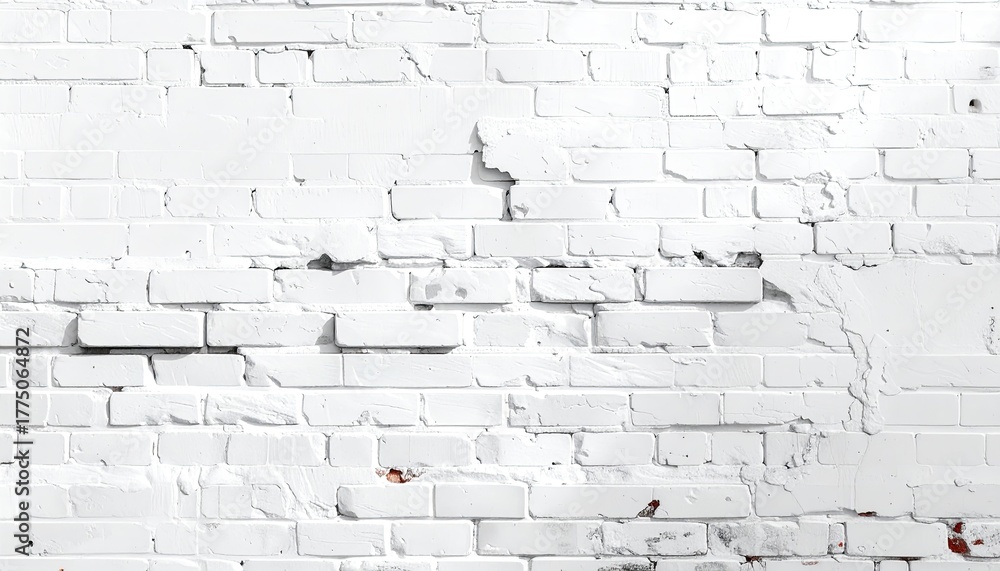 Fototapeta premium Close up of a rough white brick wall with visible texture and imperfections in daylight