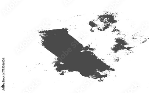 Abstract ink splatter background with black and white textures. A dynamic and chaotic effect.Monochrome illustration of a planet with volcanoes.