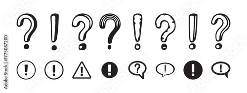 question mark and exclamation mark made of many question marks