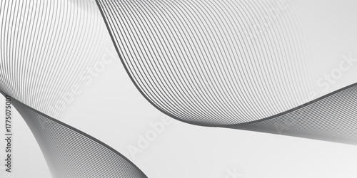Abstract vector background with black wavy lines. black wavy line on grey background.