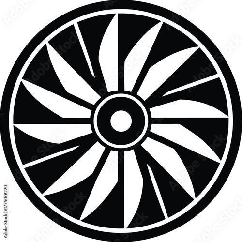 Modern industrial fan icon for ventilation and airflow