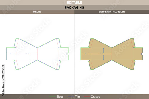 Triangle folding box dieline built through detailed vector setup enhancing printing clarity packaging shape accurate die line mapping defines neat geometric fold system