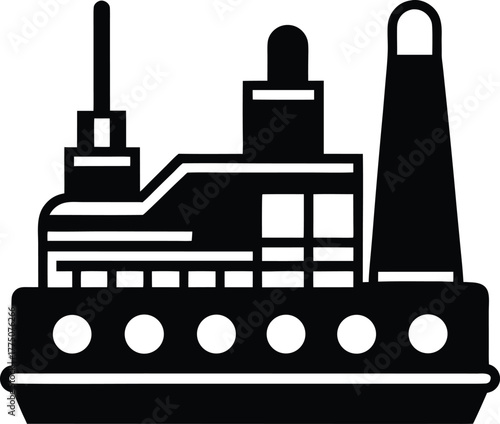 Industrial storage tank icon with pipes and valves