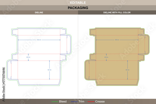 Medicine box dieline developed through fine vector design improving printing clarity packaging alignment strong die line construction forms secure professional appearance
