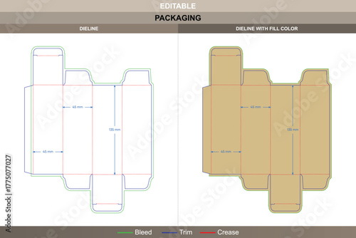 Medicine box dieline crafted through precise vector mapping enhancing printing clarity while ensuring pharmaceutical packaging accuracy tuck end die line maintains fold precision