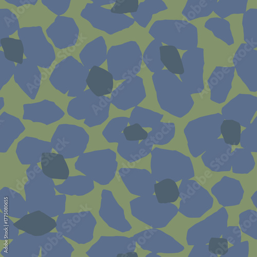 Vector abstract doodled big floral illustration seamless repeat pattern