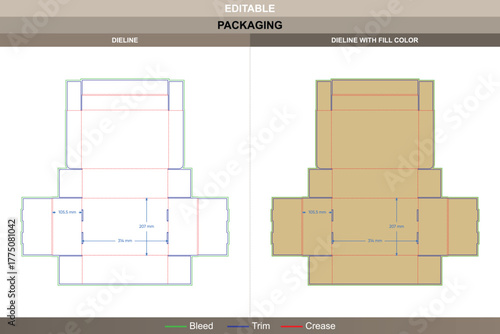 Custom dimensions flip top boxes adhesive dieline structured with vector detailing refining printing flow packaging hold adhesive die line maintains firm closing contact