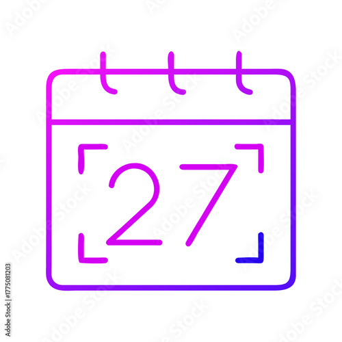Calendar with the number 27