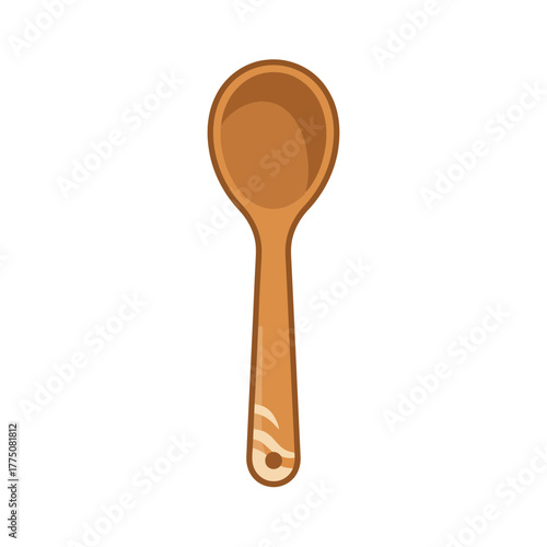 Wooden Spoon Illustration - Kitchen Utensil for Cooking and Serving.