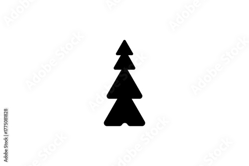 Minimalist Pine Tree Emblem – Black and White Christmas Symbol for Branding, UI, Decor, and Identity