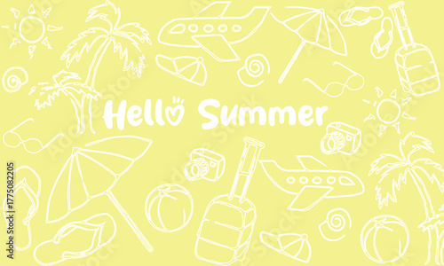 Hallo summer illustration background vector