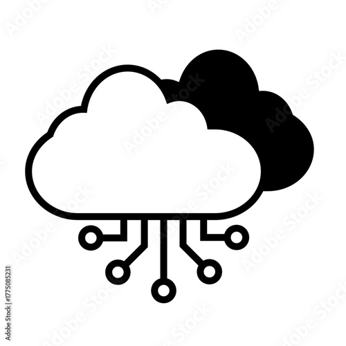 Cloud Algorithm  flat icon logo illustration vector isoalated, suitable for web design , logo , app and more