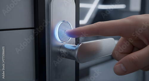 Finger Touching Smart Door Lock Biometric Access Home Security