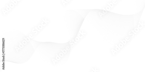 Dynamic minimal smoke sound line. Abstract glowing white blend line smooth flow soundwave curve energy gradient vector futuristic digital outline line science design.	
