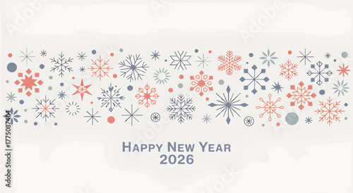 happy new year 2026 snowflake vector background