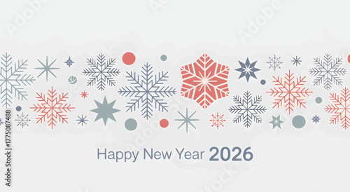 happy new year 2026 snowflake vector background