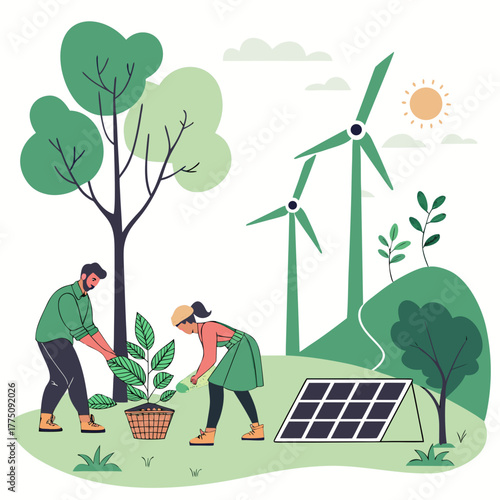 wind turbine and green energy