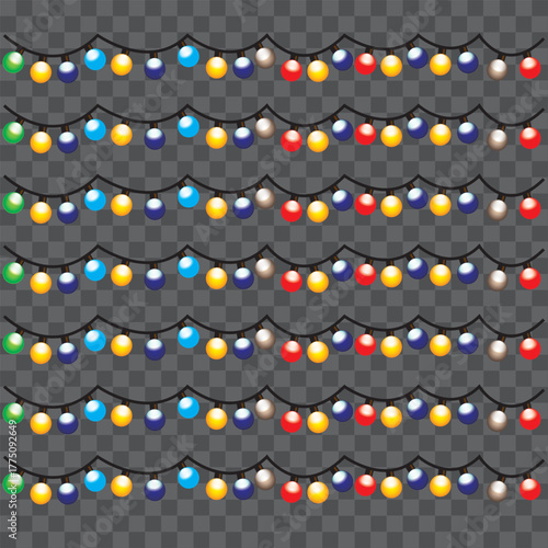 christmas lights transparent background.
