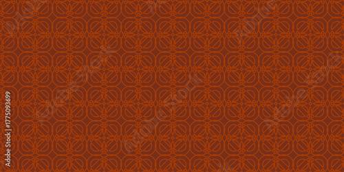 Seamless ornamental geometric pattern in burnt orange
