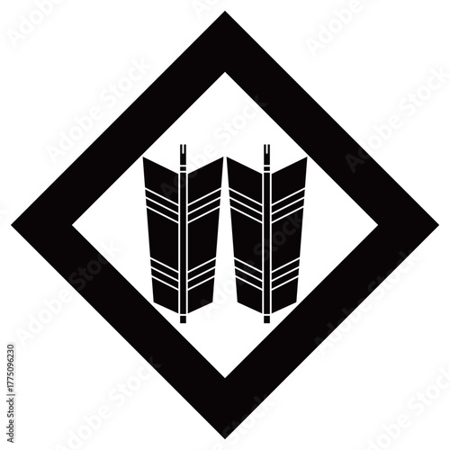 家紋です。隅立て角に並び矢といいます。