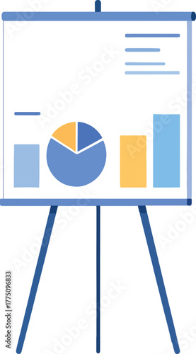 Strategic data analysis presentation on a flip chart