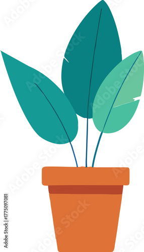 Pottery plant with greenery for indoor decor aesthetic