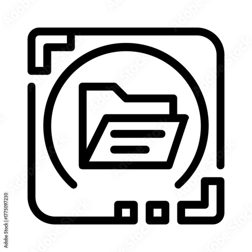 Folder icon in a rounded square shape ideal for web design, app development, digital organization, and file management concepts.
