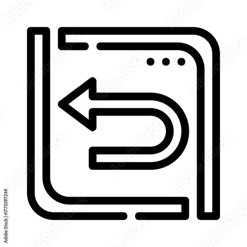 Return back or undo outline icon for web and app design. Suitable for navigation menus, user interfaces, software applications.
