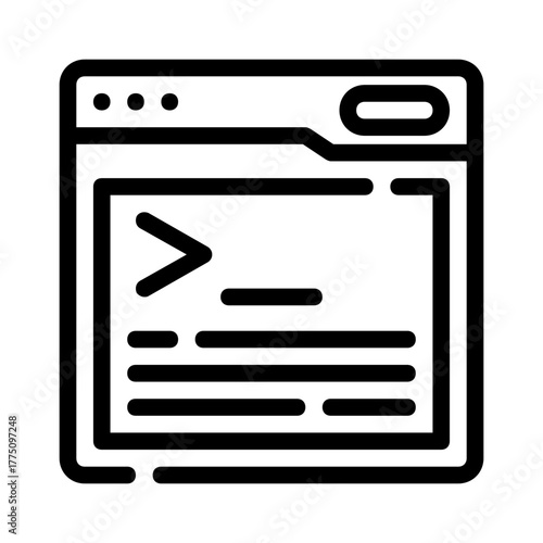 Code editor or terminal window in a simple style. Ideal for tech websites, programming tutorials, software development blogs, and educational materials.
