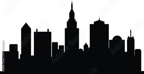 Boston City Skyline black silhouette vector, Boston city skyline vector, metropolis silhouette illustration design.
