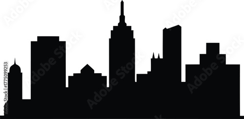 Boston City Skyline black silhouette vector, Boston city skyline vector, metropolis silhouette illustration design.
