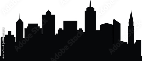 Boston City Skyline black silhouette vector, Boston city skyline vector, metropolis silhouette illustration design.
