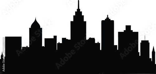 Boston City Skyline black silhouette vector, Boston city skyline vector, metropolis silhouette illustration design.
