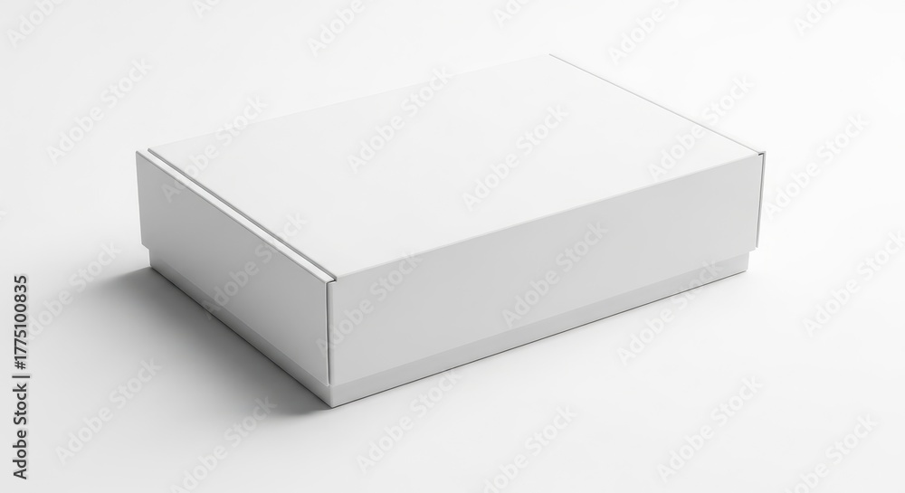 Naklejka premium White blank rectangular box mockup on white background.