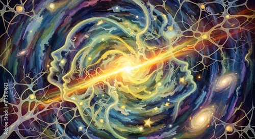 Fractal illustration of a lightning bolt in the night sky.