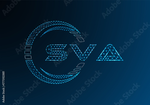 SVA low poly letter logo vector design. SVA lower poly logo design. Low poly logo.