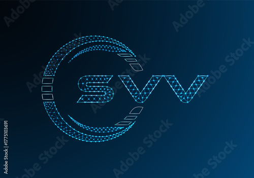 SVV low poly letter logo vector design. SVV lower poly logo design. Low poly logo.