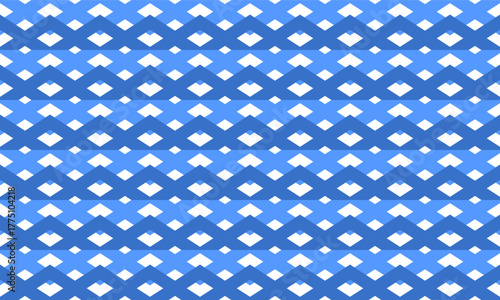 blue horizontal zigzag diamond, net pattern, seamless light blue and blue zigzag line, chevron blue on white tile repeat seamless pattern replete image design fabric print