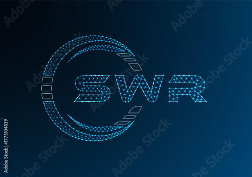 SWR low poly letter logo vector design. SWR lower poly logo design. Low poly logo.