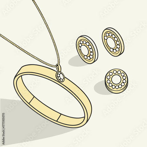 vector illustration of a necklace
